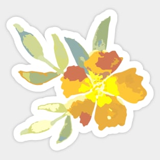 Citrus Yellow and Terracotta floral Sticker